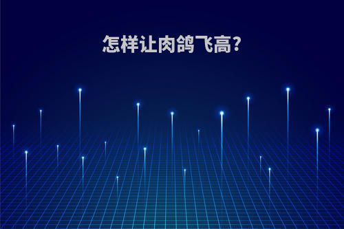 怎样让肉鸽飞高?