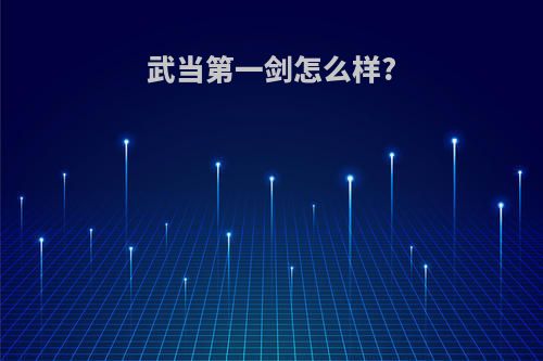 武当第一剑怎么样?