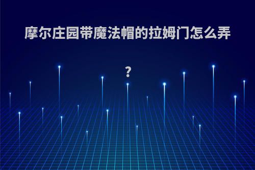摩尔庄园带魔法帽的拉姆门怎么弄?