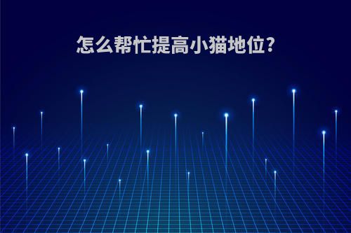 怎么帮忙提高小猫地位?