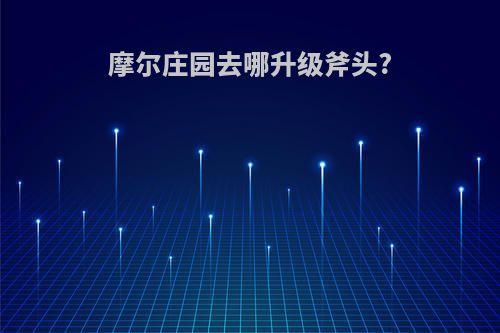 摩尔庄园去哪升级斧头?