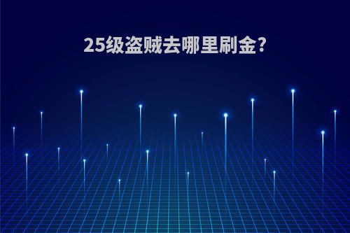25级盗贼去哪里刷金?