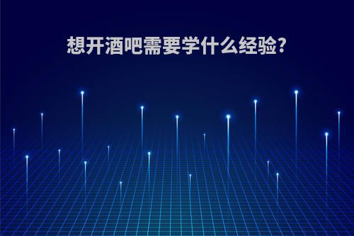 想开酒吧需要学什么经验?