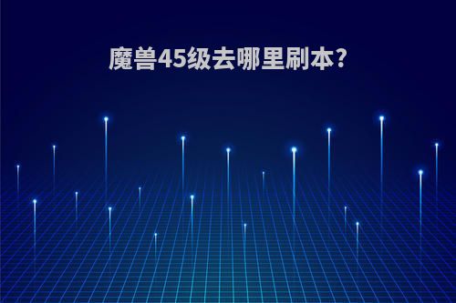 魔兽45级去哪里刷本?
