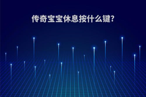 传奇宝宝休息按什么键?