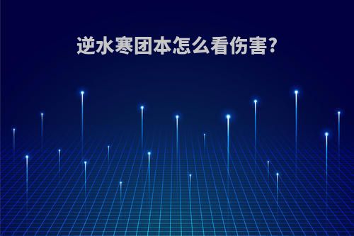 逆水寒团本怎么看伤害?