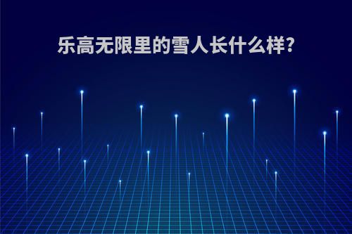乐高无限里的雪人长什么样?