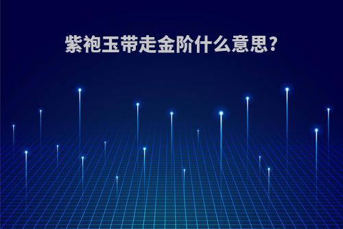 紫袍玉带走金阶什么意思?