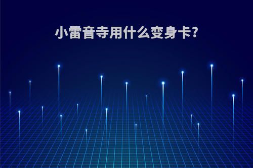小雷音寺用什么变身卡?