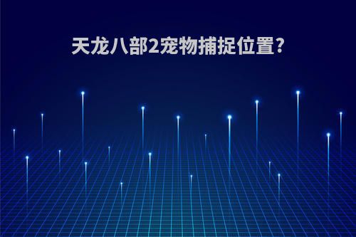 天龙八部2宠物捕捉位置?