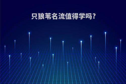 只狼苇名流值得学吗?