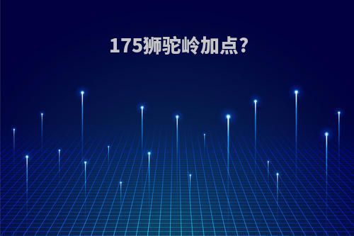 175狮驼岭加点?