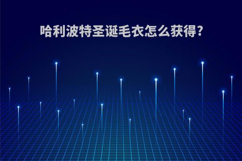 哈利波特圣诞毛衣怎么获得?