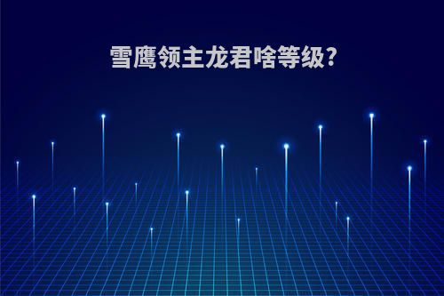 雪鹰领主龙君啥等级?