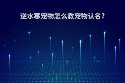 逆水寒宠物怎么教宠物认名?