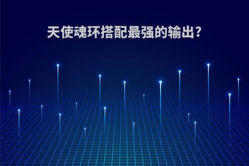 天使魂环搭配最强的输出?