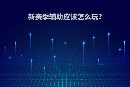 新赛季辅助应该怎么玩?