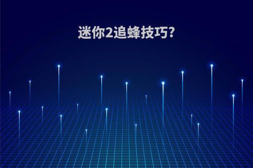 迷你2追蜂技巧?