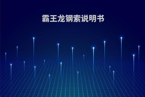 霸王龙钢索说明书