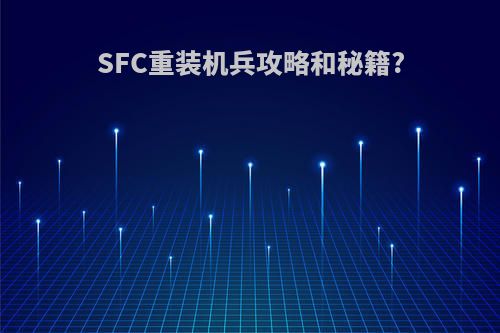 SFC重装机兵攻略和秘籍?