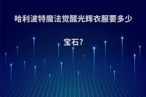 哈利波特魔法觉醒光辉衣服要多少宝石?