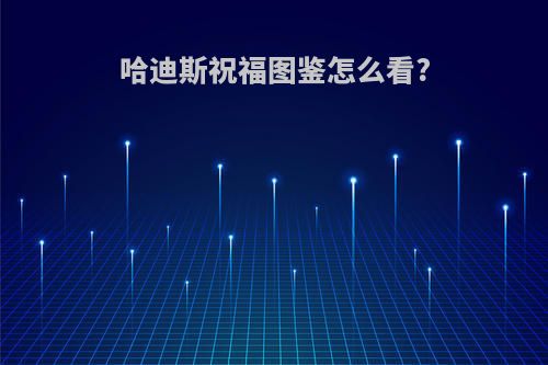 哈迪斯祝福图鉴怎么看?