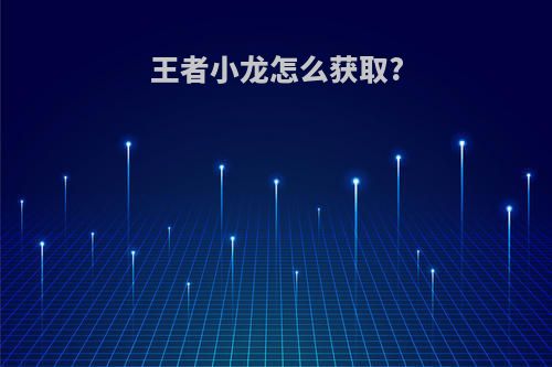 王者小龙怎么获取?