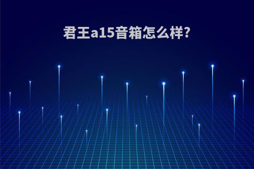 君王a15音箱怎么样?