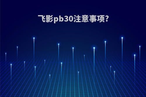 飞影pb30注意事项?