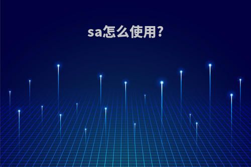 sa怎么使用?