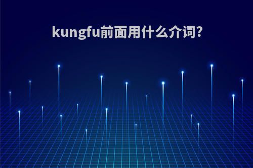 kungfu前面用什么介词?