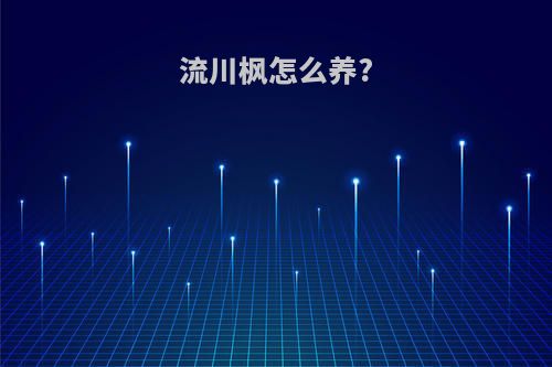 流川枫怎么养?
