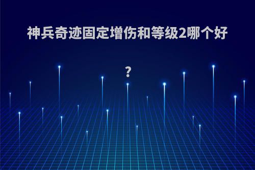 神兵奇迹固定增伤和等级2哪个好?