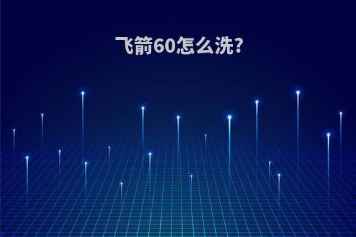 飞箭60怎么洗?