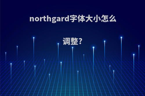 northgard字体大小怎么调整?