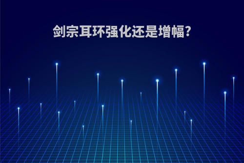 剑宗耳环强化还是增幅?