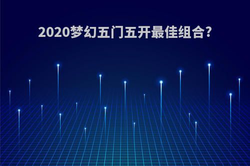 2020梦幻五门五开最佳组合?