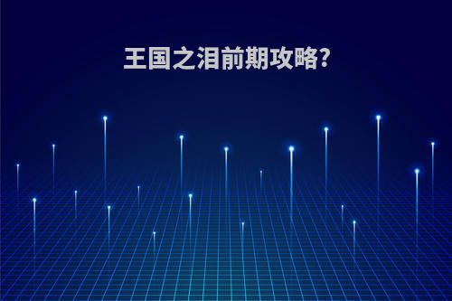 王国之泪前期攻略?