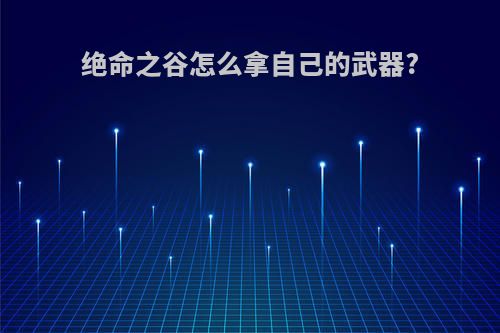 绝命之谷怎么拿自己的武器?