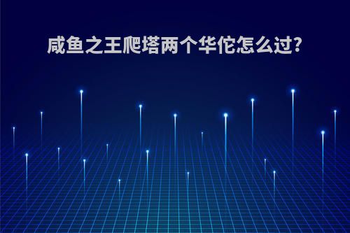 咸鱼之王爬塔两个华佗怎么过?