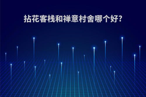 拈花客栈和禅意村舍哪个好?