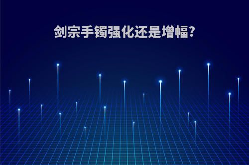 剑宗手镯强化还是增幅?