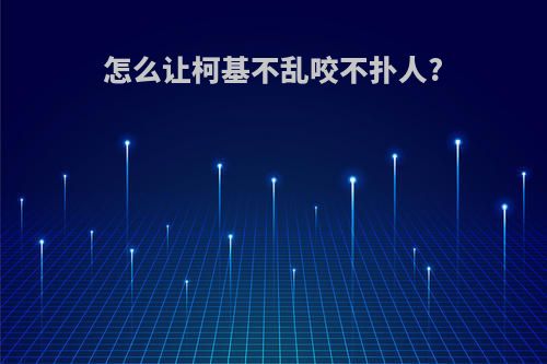 怎么让柯基不乱咬不扑人?