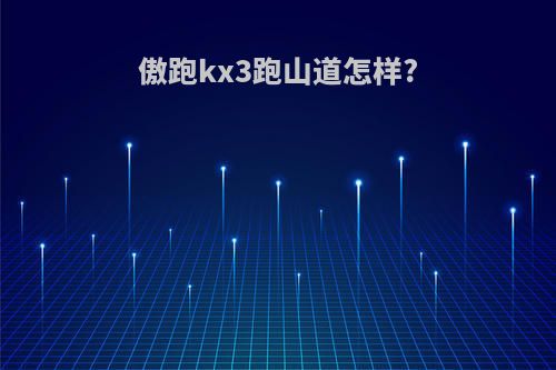 傲跑kx3跑山道怎样?
