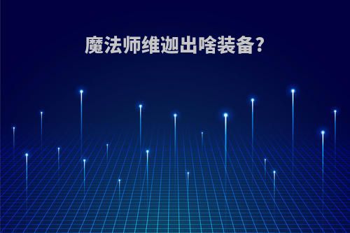 魔法师维迦出啥装备?