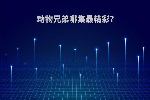 动物兄弟哪集最精彩?